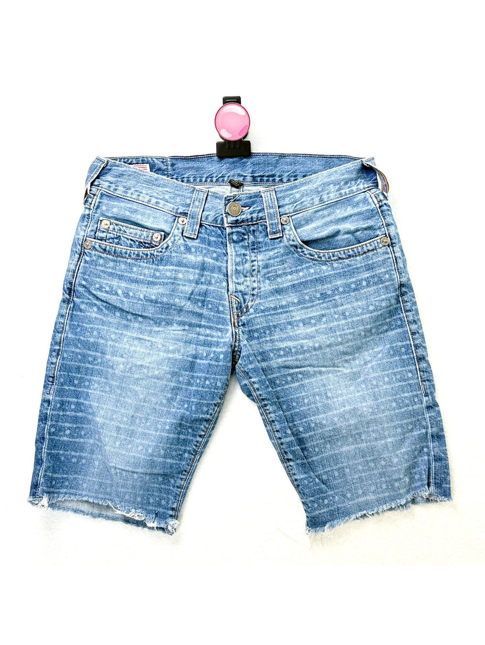 True‎ Religion Geno Slim Distressed Denim Cut Off Shorts Made USA Mens 32